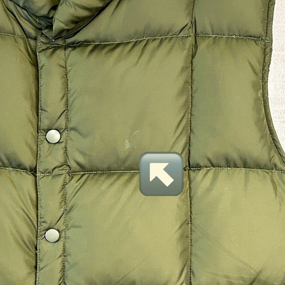 Lands End Mens Down Puffer Vest Size L Snaps Pockets Nylon Green Hiking Winter - Picture 9 of 9